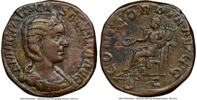 Otacilia Severa (AD 244-249). AE sestertius (30mm, 21.49 gm, 12h). NGC Choice VF 4/5 - 4/5, die shift. Rome, AD 244-249. MARCIA OTACIL-SEVERA AVG, dra...