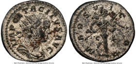 Tacitus (AD 275-276). BI antoninianus (24mm, 4.10 gm, 6h). NGC MS 5/5 - 3/5, Silvering. Lugdunum, 3rd officina, 7th emission, AD 276. IMP CL TACITVS A...