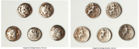 ANCIENT LOTS. Greek. Macedonian Kingdom. Ca. 4th-3rd centuries. Lot of five (5) AR drachms. Good-Fine. Includes: Five Macedonian AR drachms, head of H...