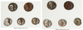 ANCIENT LOTS. Roman Provincial. Cappadocia. Caesarea. Lot of five (5) AR and AE issues. Good-Fine. Includes: Five Roman Provincial AR and AE issues, v...