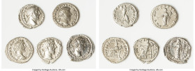 ANCIENT LOTS. Roman Imperial. Marcus Aurelius (AD 161-180). Lot of five (5) AR denarii. Choice Fine-Choice VF. Includes: Five AR denarii of Marcus Aur...