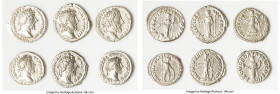 ANCIENT LOTS. Roman Imperial. Marcus Aurelius (AD 161-180). Lot of six (6) AR denarii. Choice Fine-VF. Includes: Six AR denarii of Marcus Aurelius, va...