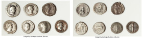 ANCIENT LOTS. Roman Imperial. Lot of seven (7) AR denarii. VG-Choice Fine. Includes: Seven Roman Imperial AR denarii, various rulers and types. SOLD A...