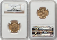 Victoria gold "St. George" Sovereign 1872-S MS61 NGC, Sydney mint, KM7, S-3858A. HID09801242017 © 2024 Heritage Auctions | All Rights Reserved