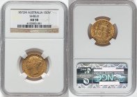 Victoria gold "Shield" Sovereign 1872-M AU50 NGC, Melbourne mint, KM6, S-3857. HID09801242017 © 2024 Heritage Auctions | All Rights Reserved