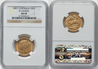 Victoria gold "St. George" Sovereign 1881-S AU58 NGC, Sydney mint, KM7. HID09801242017 © 2024 Heritage Auctions | All Rights Reserved