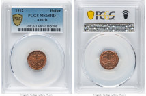 Franz Joseph I Pair of Certified Hellers PCGS, 1) Heller 1912 - MS68 Red, KM2800. Top pop certified 2) Heller 1910 - MS66 Red, KM2800 HID09801242017 ©...