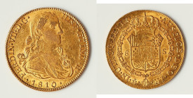 Ferdinand VII gold 8 Escudos 1810 Mo-HJ XF, Mexico City mint, KM160, Cal-1783. 36.6mm. 26.9gm. HID09801242017 © 2024 Heritage Auctions | All Rights Re...