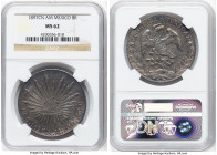 Republic 8 Reales 1897 Cn-AM MS62 NGC, Culiacan mint, KM377.3, DP-Cn59. Well struck issue showing full detail to devices and dressed in a lovely gunme...