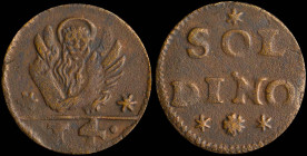 GREECE: ITALIAN STATES / VENICE (CRETE): 1 Soldino (4 Tornesi) (ND 1610-1611) in copper. The lion of St Mark with aureole on obverse. Value on reverse...