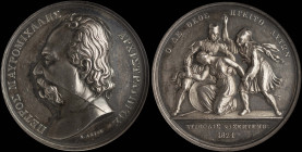 GREECE: Silver (0,983) pattern of a medal (1821) from the collection of medals that were engraved by Konrad Lange. Bust of Petrobey Mavromichalis faci...