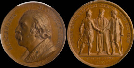 GREECE: Bronze medal (1822) from the collection of medals that were engraved by Konrad Lange. Bust of Alexander Mavrokordatos facing left on obverse. ...