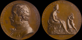GREECE: Bronze medal (1825) from the collection of medals that were engraved by Konrad Lange. Bust of Georgios Kountouriotis facing left on obverse. H...