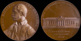 GREECE: Bronze medal (1839) commemorating the contributors of the University of Athens. Bust of King Otto facing left on obverse. View of the Universi...