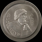 GREECE: Medal hub die of the obverse of a commemorative medal for Asclepius, the God of Healing Medicine. It shows Aesclipius facing right, with his R...