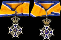 NETHERLANDS: Civil Order of Merit of the Netherlands Lion. Commander Cross. Instituted on 29 September 1815. Inside its official case of issue. Extrem...