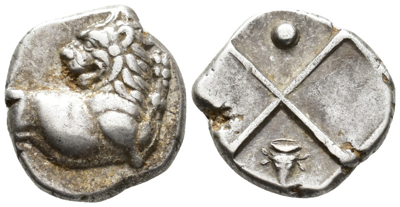 THRACE.Chersonesos. Hemidrachm (AR, 14 mm, 2.55 g), c. 386–338 BC.

 Forepart ...