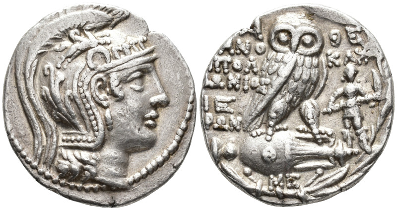 ATTICA.Athens. Tetradrachm (AR, 30 mm, 16.83 g), 111/110 BC, Phanokles, Apolloni...