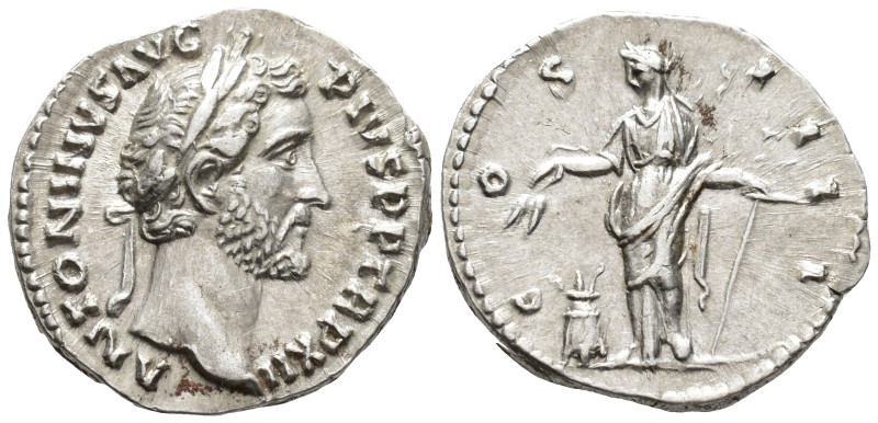 Antoninus Pius (AD 138–161). Denarius (AR, 18 mm, 3.18 g), Rome mint, 147–148.
...