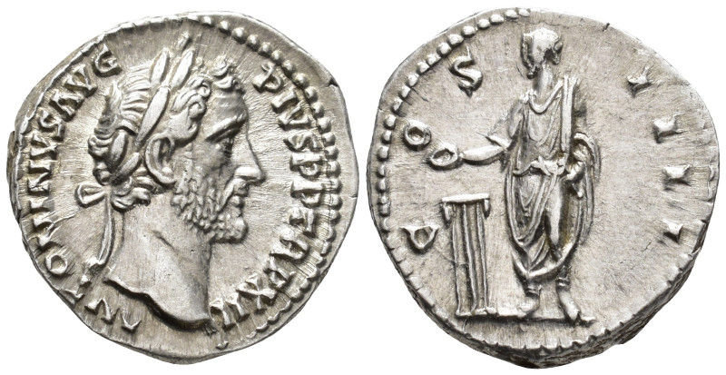Antoninus Pius (AD 138–161). Denarius (AR, 18 mm, 3.77 g), Rome mint, 148–149.
...