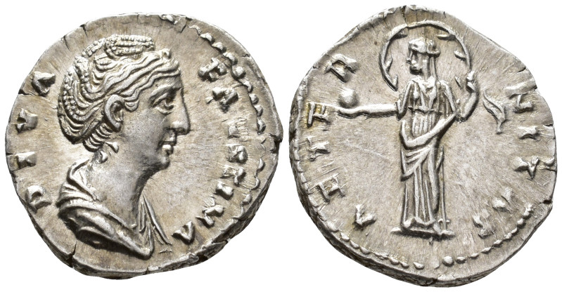 Diva Faustina Senior (died AD 140/1). Denarius (AR, 19 mm, 3.36 g), Rome mint, c...