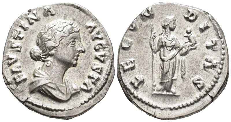 Faustina Junior, Augusta (AD 147–175). Denarius (AR, 19 mm, 3.40 g), Rome mint, ...