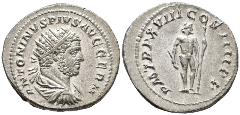 Caracalla, Augustus (AD 198–217). Antoninianus (AR, 24 mm, 5.10 g), Rome mint, 2...