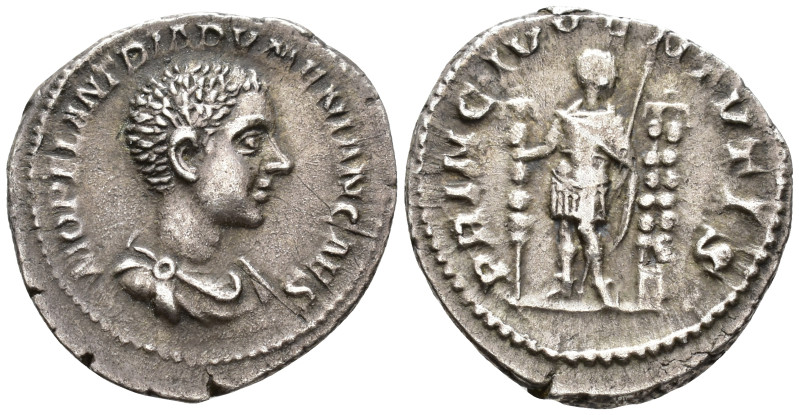 Diadumenian, Caesar (AD 217–218). Denarius (AR, 21 mm, 3.03 g), Rome mint, 217–2...