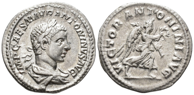 Elagabal (AD 218–222). Denarius (AR, 20 mm, 3.07 g), Rome mint, 218–219.

 IMP...