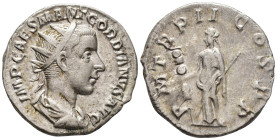 Gordian III, Augustus (AD 238–244). Antoninianus (AR, 21 mm, 3.64 g), Rome mint, 239.

 IMP CAES M ANT GORDIANVS AVG Radiate, draped and cuirassed b...