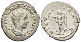 Gordian III, Augustus (AD 238–244). Antoninianus (AR, 24 mm, 5.14 g), Rome mint, 238–239.

 IMP CAES M ANT GORDIANVS AVG Radiate, draped and cuirass...