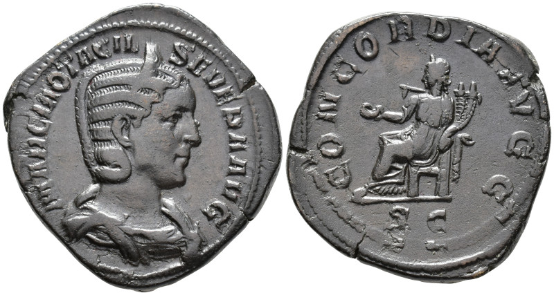 Otacilia Severa, Augusta (AD 244–249). Sestertius (AE, 33 mm, 20.72 g), Rome min...