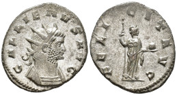 Gallienus (AD 253–268). Antoninianus (Billon, 22 mm, 3.53 g), Rome mint, 262.

 GALLIENVS AVG Radiate and cuirassed bust of Gallienus right, seen fr...