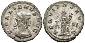 Gallienus (AD 253–268). Antoninianus (Billon, 22 mm, 4.10 g), Rome mint, 262.

 GALLIENVS AVG Radiate and cuirassed bust of Gallienus right, seen fr...