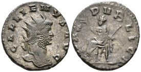 Gallienus (AD 253–268). Antoninianus (Billon, 20 mm, 3.42 g), Rome mint, 263–264.

 GALLIENVS AVG Radiate head of Gallienus right / PAX PVBLICA Pax ...