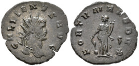 Gallienus (AD 253–268). Antoninianus (AE, 22 mm, 2.87 g), Rome mint, 265–266.

 GALLIENVS AVG Radiate head of Gallienus right / FORTVNA REDVX Fortun...
