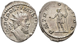 Postumus (AD 260–269). Antoninianus (AR, 23 mm, 3.66 g), Cologne mint, 260–261.

 IMP C POSTVMVS P F AVG Radiate, draped and cuirassed bust of Postu...