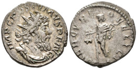 Postumus (AD 260–269). Antoninianus (AR, 20 mm, 3.30 g), Cologne mint, 266–267.

 IMP C POSTVMVS P F AVG Radiate, draped and cuirassed bust of Postu...