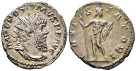 Postumus (AD 260–269). Antoninianus (AR, 20 mm, 3.78 g), Cologne mint, 268.

 IMP C POSTVMVS P F AVG Radiate, draped and cuirassed bust of Postumus ...