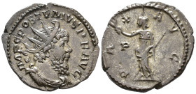 Postumus (AD 260–269). Antoninianus (AE, 22 mm, 2.68 g), Cologne mint, 268.

 IMP C POSTVMVS P F AVG Radiate, draped and cuirassed bust of Postumus ...