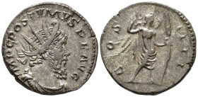 Postumus (AD 260–269). Antoninianus (AE, 20 mm, 3.34 g), Cologne mint, 268.

 IMP C POSTVMVS P F AVG Radiate, draped and cuirassed bust of Postumus ...