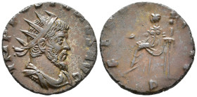 Postumus (AD 260–269). Antoninianus (AE, 19 mm, 2.85 g), Mediolanum mint, struck under Aureolus, 268.

 IMP POSTVMVS AVG Radiate, draped and cuirass...