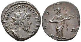 Victorinus (AD 269–271). Antoninianus (AE, 19 mm, 3.45 g), Cologne mint, 269–270.

 IMP C VICTORINVS P F AVG Radiate and cuirassed bust of Victorinu...