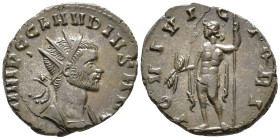 Claudius II Gothicus (AD 268–270). Antoninianus (AE, 20 mm, 3.04 g), Rome mint, 268–269.

 IMP C CLAVDIVS AVG Radiate and cuirassed bust of Claudius...