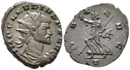 Claudius II Gothicus (AD 268–270). Antoninianus (AE, 20 mm, 3.31 g), Mediolanum mint, 269–270.

 IMP CLAVDIVS P F AVG Radiate, draped and cuirassed ...