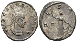 Claudius II Gothicus (AD 268–270). Antoninianus (AE, 20 mm, 3.50 g), Siscia mint, 269.

 IMP CLAVDIVS AVG Radiate and cuirassed bust of Claudius II ...