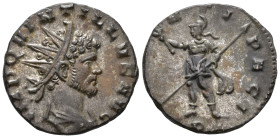 Quintillus (AD 270). Antoninianus (AE, 18 mm, 2.59 g), Mediolanum mint, 270.

 IMP QVINTILLVS AVG Radiate, draped and cuirassed bust of Quintillus r...