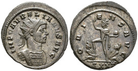 Aurelian (AD 270–275). Antoninianus (AE, 23 mm, 3.52 g), Ticinum mint, 274.

 IMP C AVRELIANVS AVG Radiate and cuirassed bust of Aurelian right, see...