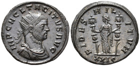 Tacitus (AD 275–276). Antoninianus (AE, 22 mm, 3.61 g), Rome mint, 276.

 IMP C M CL TACITVS AVG Radiate, draped and cuirassed bust of Tacitus right...