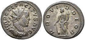 Tacitus (AD 275–276). Antoninianus (AE, 23 mm, 3.94 g), Lugdunum mint, 275.

 IMP C CL TACITVS AVG Radiate, draped and cuirassed bust of Tacitus rig...